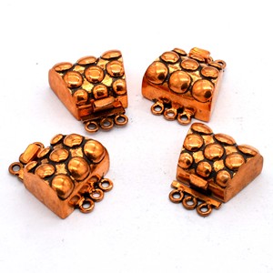 Cierre de caja redonda de varios hilos de 24X19X10MM, cierre de joyería chapado en oro de 18 quilates Chapado en plata oxidada de cobre oxidado de 3 hilos B240 - Product Image 2