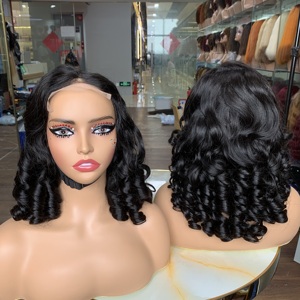12A 18Inch Sdd Human Hair Bouncy Spring Curl 5X5 Closure Transparent Lace Raw <b>Wig</b> 4 Colors High Quality <b>Wigs</b> For <b>Black</b> Woman - Product Image 2