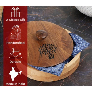 Merveilleux nouveau look fait à la main fantaisie serveur de nourriture Chapati Roti conteneur écologique couleur naturelle ustensiles de cuisine hôtels casserole - Product Image 2