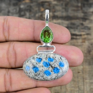 เครื่องประดับจี้คลาสสิกสำหรับผู้หญิงเครื่องประดับเงินสไตล์โบโฮ925เงินสเตอร์ลิง K2แจสเปอร์พลอยแฮนด์เมดจี้ของขวัญสำหรับ - Product Image 2