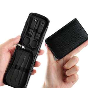 Offre Spéciale 6 pièces professionnel en acier inoxydable coupe-ongles ensemble de fichiers bricolage électrique manucure pédicure soins outils noir sac à fermeture éclair - Product Image 2