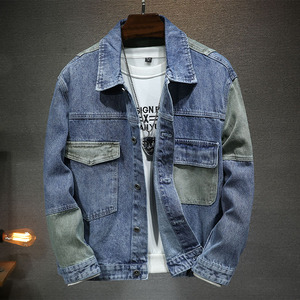 Marca de moda Casual LOGO personalizado Tallas grandes Chaqueta de mezclilla Hombre Suelta Versión coreana Chaquetas de hombre - Product Image 2