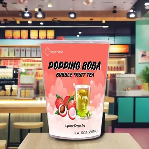 Private Label 350ml Lychee Green <b>Tea</b> with Popping Boba Ready-to-Drink <b>Bubble</b> <b>Tea</b> <b>Ingredients</b> - Product Image 2