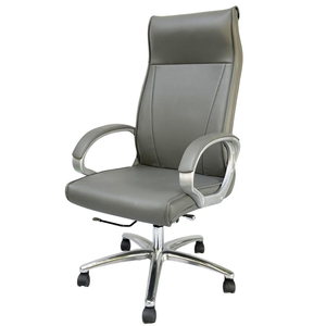 Silla Giratoria HOM1027-01X con Respaldo Alto en Gris, Diseño Moderno con Altura Ajustable y Reposacabezas para Dormitorio o Uso Doméstico - Product Image 1
