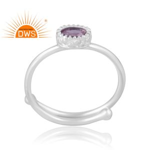 Meilleure vente 925 argent Sterling naturel rose améthyste pierre précieuse bague bijoux personnalisés pour les femmes cadeau pour elle - Product Image 1