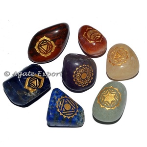 Vente en gros de pierres d'agate naturelles super fines mélangées, pierres de guérison des 7 chakras, ensembles de pierres des sept chakras pour cadeau, méditation, Feng Shui - Product Image 1