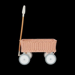 Panier rectangulaire moderne en rotin naturel, écologique et multi-usages, à roulettes - Product Image 3