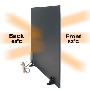 Practical Portable 500W Infrared Electric Heater Freestanding Dual Heat Panel Electric Powered Manual <b>Control</b> Ventilation - Product Image 2