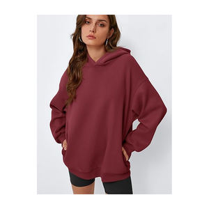 2025 pull à capuche léger en polaire toutes couleurs pour femmes sweats à capuche courts à quantité minimale de commande bas avec motif imprimé solide pour la vente en vrac d'hiver - Product Image 2