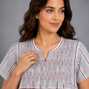 Camisón Largo para Mujer, 100% Rayón Puro, Suave y Transpirable, con Estampado de Cigarrillos, Ropa de Dormir con Bolsillo, Tipo Tejido - Product Image 2