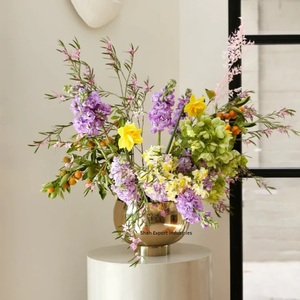Hot Selling Metal Decorative Round Flower <b>Ball</b> <b>Bowl</b> Gold Finished for Home Living Room Office Tabletop Decoration - Product Image 1