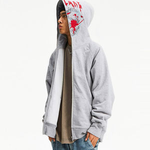 Wholesale 100% Cotton Premium 3D Full <b>Zip</b> Puff Hoodie Designer Embossed Winter ODM Custom French Embroidered Set XS Size Print - Product Image 6