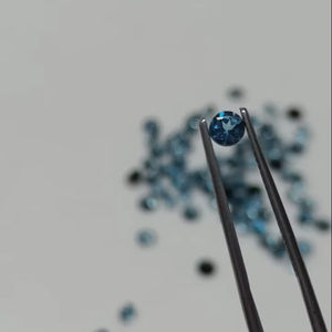 Topaze bleue de Londres naturelle en gros, taille ronde brillante, pierre précieuse en vrac avec jeu de couleurs pour la fabrication de bijoux de qualité, 3 mm/4 mm - Product Image 3