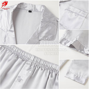 High Performance <b>Men</b> Sleepwear <b>Set</b> Long Sleeve Button Down Shirt With Pocket Comfortable Full Length <b>Pajamas</b> - Product Image 6