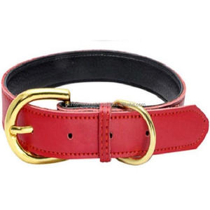 Calidad de exportación, suministro al por mayor, collar de perro de cuero con forro negro cosido, collar de perro de cuero colorido hecho a medida - Product Image 4