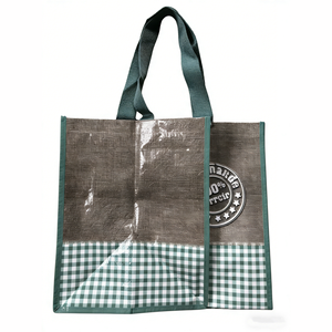 Bolsas de Compras Tejidas de PP con Patrón de Rejilla de Diamantes y Asas de Cinta de PP - Product Image 3