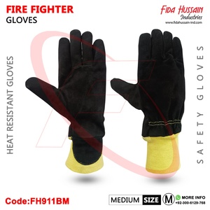 2025 gants de pompier de haute qualité en cuir fendu de vache avec barrière contre l'humidité gants en cuir de sécurité pour pouce d'aile de pompier - Product Image 2