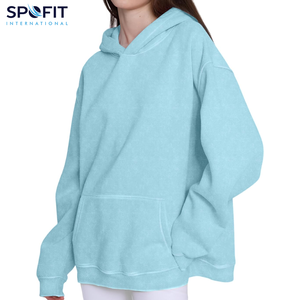 เสื้อฮู้ดผู้หญิงซักกรดแขนยาวเสื้อมีฮู้ดผ้าถักไหล่ตกสีพื้นเสื้อมีฮู้ดสำหรับผู้หญิง2025-2026 - Product Image 4