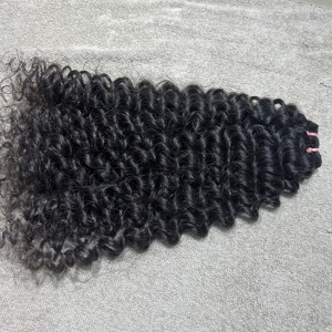 Extensions de cheveux humains Remy bouclés crépus de qualité supérieure, double trame, non traités, vierges, cuticules alignées, directement de l'usine - Product Image 4