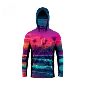 Sudadera CON CAPUCHA DE PESCA UV de sublimación personalizada con polaina de cuello impermeable camisa de manga larga para actuaciones al aire libre comprar sudaderas con capucha - Product Image 6