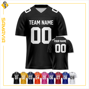 Camisetas de Fútbol Americano Personalizadas de Secado Rápido, 100% Poliéster, Manga Corta, Impresión por Transferencia de Calor, Servicio OEM, Precio Bajo al por Mayor - Product Image 3