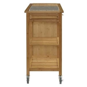 KIBamboo Mobile Kitchen Shelf Modern Design 105x50x90cm Made of <b>Oak</b>-KIB001 - Product Image 3