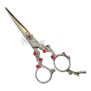 Ensemble de ciseaux de rasoir de cheveux de plasma d'or rose de haute qualité lame droite d'acier inoxydable avec la pointe pointue pour le barbier et l'amincissement - Product Image 3