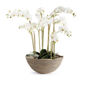 Wholesale Burma <b>Grey</b> Rattan Scalloped Bowl by TienPhong | Handwoven Decorative Serving & Fruit Bowl <b>for</b> Boho & Rustic Decor - Product Image 5