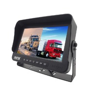Moniteur IPS 10,1 pouces à vision nocturne | Système de caméra de recul pour camion avec DVR 4 canaux intégré, enregistrement sur carte SD 256 Go, écran quadruple HD 1080P