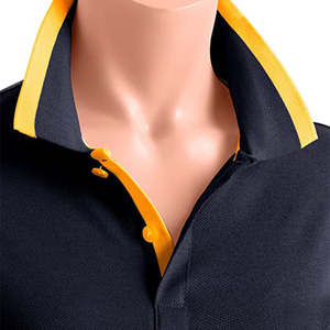 OEM Automne Slim Ajusté Coton/Polyester Jersey Femmes Polo Décontracté 2 Boutons Manches Longues 220 GSM Vrac Noir - Product Image 4