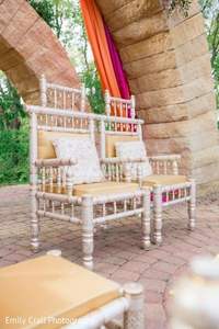 Mandap de mariage traditionnel Sankheda, mobilier, dernières chaises de mandap de mariage en bois sculpté, ensemble de chaises de mandap de mariage royal hindou - Product Image 3
