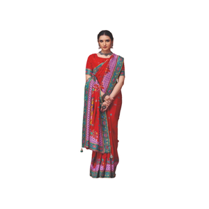 Vêtements ethniques indiens Vêtements de mariage et de festival Saree en soie Dola en viscose pure avec chemisier - Product Image 4