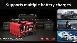 Caricabatterie per <span class=keywords><strong>Auto</strong></span> BYT-125S 6V/12V/24V per Batterie al Piombo-Acido e al Litio con Funzione E-start e Booster per <span class=keywords><strong>Batteria</strong></span> - Product Image 6