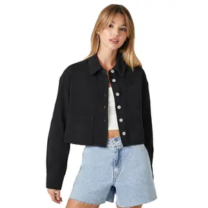 Chaqueta vaquera para mujer, abrigo corto de primavera y otoño, Chaquetas vaqueras, Tops informales, Tops sueltos morados, amarillos y blancos para mujer