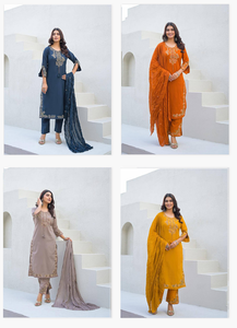 Catálogo completo de Kurti, pantalón y Dupatta de algodón bordado y elegante disponible a precio de mayoreo, colección premium. - Product Image 4