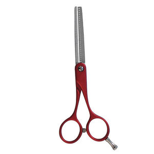 Ciseaux amincissants de coupe de cheveux de poignée de couleur rouge pour des ciseaux amincissants de coiffure de salon de beauté avec le repose-doigt réglable - Product Image 6