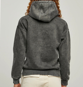 Sudadera con capucha de lavado ácido única para mujer, sudadera Regular de algodón negro para mujer, sudaderas con capucha de lavado ácido de alta calidad hechas a medida - Product Image 3