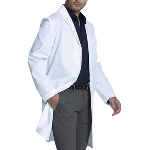 New Trend Hospital Doctor Bata de laboratorio con el mejor diseño Bata de laboratorio blanca médica de manga larga con colores personalizados - Product Image 3