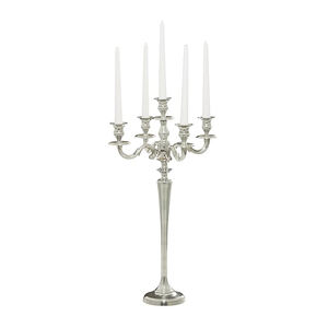 Candelabro de 5 brazos de tamaño alto de aluminio y Metal de último diseño, candelabro Chapado en plata para centro de mesa de boda, decoraciones de mesa - Product Image 1