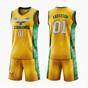 Ensembles d'uniformes de basket-ball personnalisés unisexes avec nom d'équipe, 100% polyester, imprimés par sublimation, respirants et à séchage rapide, options de tailles plus grandes - Product Image 1