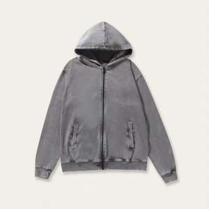 Sudaderas con Capucha Personalizadas con Logotipo, Tejido Grueso de Felpa Francesa, Estilo Vintage, Lavado Ácido, Desgastado, para Hombre - Product Image 6