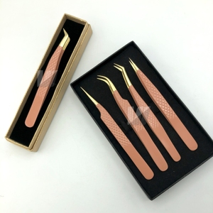 แหนบต่อขนตาปลายแหลมสีทองเป็นมิตรต่อสิ่งแวดล้อมทำจากผงพีชเคลือบโลโก้ได้ตามต้องการ - Product Image 2