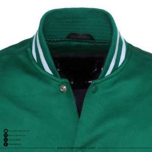 แจ็คเก็ตบอมเบอร์ผ้าซาตินผู้ชายสั่งทำ ขายส่ง คุณภาพสูง ปักลาย พิมพ์ลาย ต่อผ้าด้านหน้า สไตล์เบสบอล วาร์ซิตี้ เลตเตอร์แมน สำหรับกิจกรรมกลางแจ้ง - Product Image 2