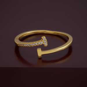 92.5 Silver Finger <b>Ring</b> Trendy Casual Opening <b>Ring</b> Rose Gold Gold Rhodium Plating Claw Inlay Number Shape Gift Product <b>Name</b> Gold - Product Image 3