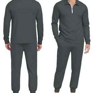 Ensemble de survêtement d'hiver pour homme, décontracté, coupe-vent, grande taille, deux pièces, avec haut à manches longues entièrement zippé et pantalon de jogging, couleur et taille personnalisées - Product Image 6