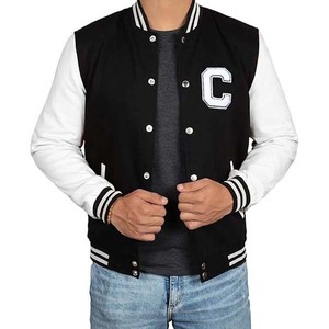 Customized Logo Men's Winter <b>Wool</b> Baseball Jackets Embroidered Chenille Patches Varsity Style New Arrival Canvas Leather Sleeves - Product Image 5