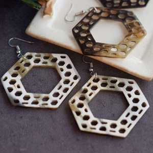 Handmade 100% Premium Quality Natural Buffalo Horn <b>Earrings</b> Eco-Friendly Natural Crafts - Product Image 4