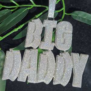 Colgante de Letra BIG MAMY de Moissanita VVS1 Chapado en Oro de Lujo con Incrustaciones de Diamantes, Joyería Hip Hop, Pieza de Destaque - Product Image 6