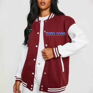 Vente chaude sur mesure 100% coton laine Baseball Varsity Jacket Logo brodé personnalisé surdimensionné coupe ample Varsity veste - Product Image 1