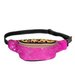 Meilleure vente de fourrure de vache avec imprimé léopard sacs banane sac latéral sacs à main faits à la main pour sac en cuir de mode occidentale pour wo - Product Image 1